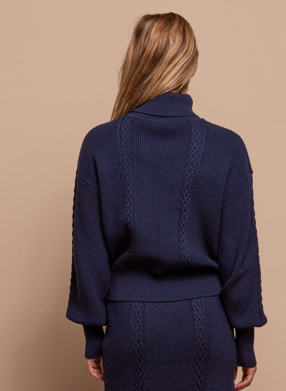 Cable Stitch Turtleneck Sweater
